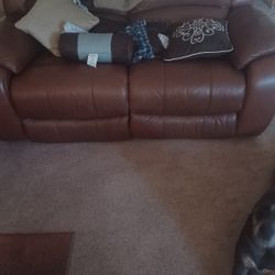 Leather Reclining Loveseat
