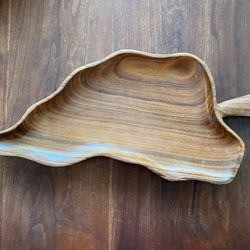  Unique Solid Wood Serving Dish Tray Platter With Handle