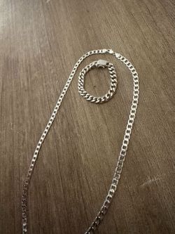 Real 925 silver chain and bracelet