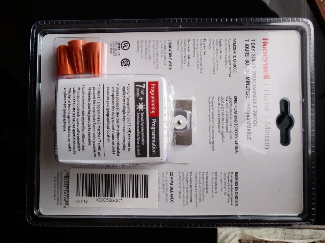 Honeywell 7 Dat Solar Programmable Switch