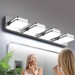 ONLY $35: 27” LED Dimmable Bathroom Vanity Light Fixtures Polished Chrome