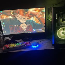 Gaming Pc Monitor & Keyboard & Mouse 