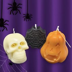 3 Scary handmade Halloween candles