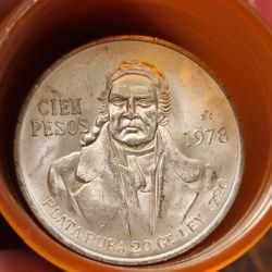 1978 Cien Pesos Mexican Silver Coins 1978 Uncirculated Selling In Lots Of 4