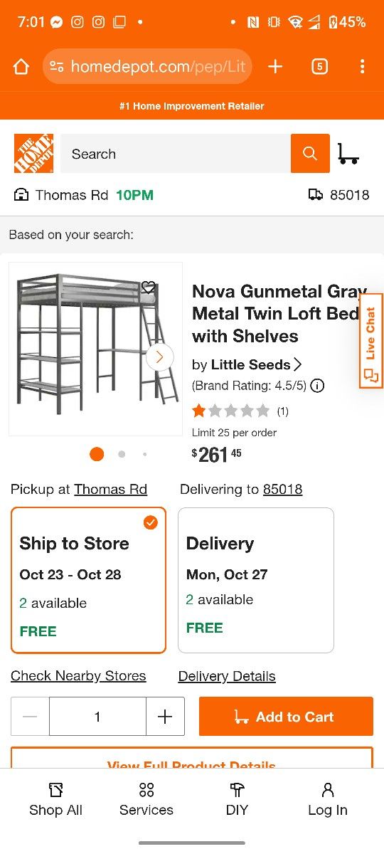 Loft Bed With Desk And Shelves