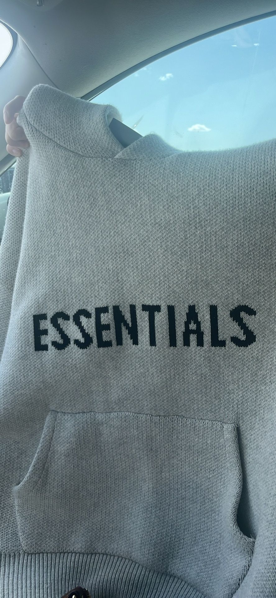 essential knitted buttercream hoodie