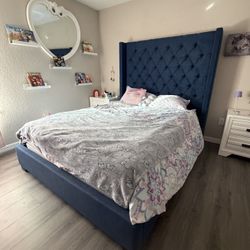 Blue Queen Bed