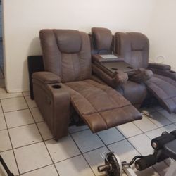 Baseball Style Leather Couch Great Condition