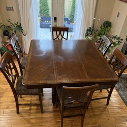 Solid Wood Dining Table Set – Seats 6–8