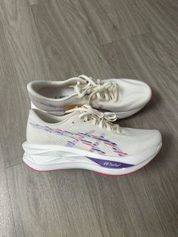Asics Sonicblast FF Turbo2 Cream Purple Red  Men sz 10