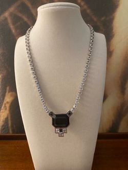 18” rhinestone glass necklace