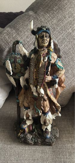 Native American Warrior Resin Figurine