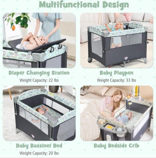 5 In 1 Portable Baby Bedside Sleeper