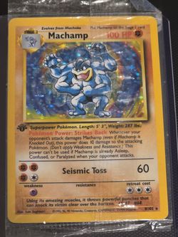 Machamp 1st Edition Holo Pokémon Card 8/102