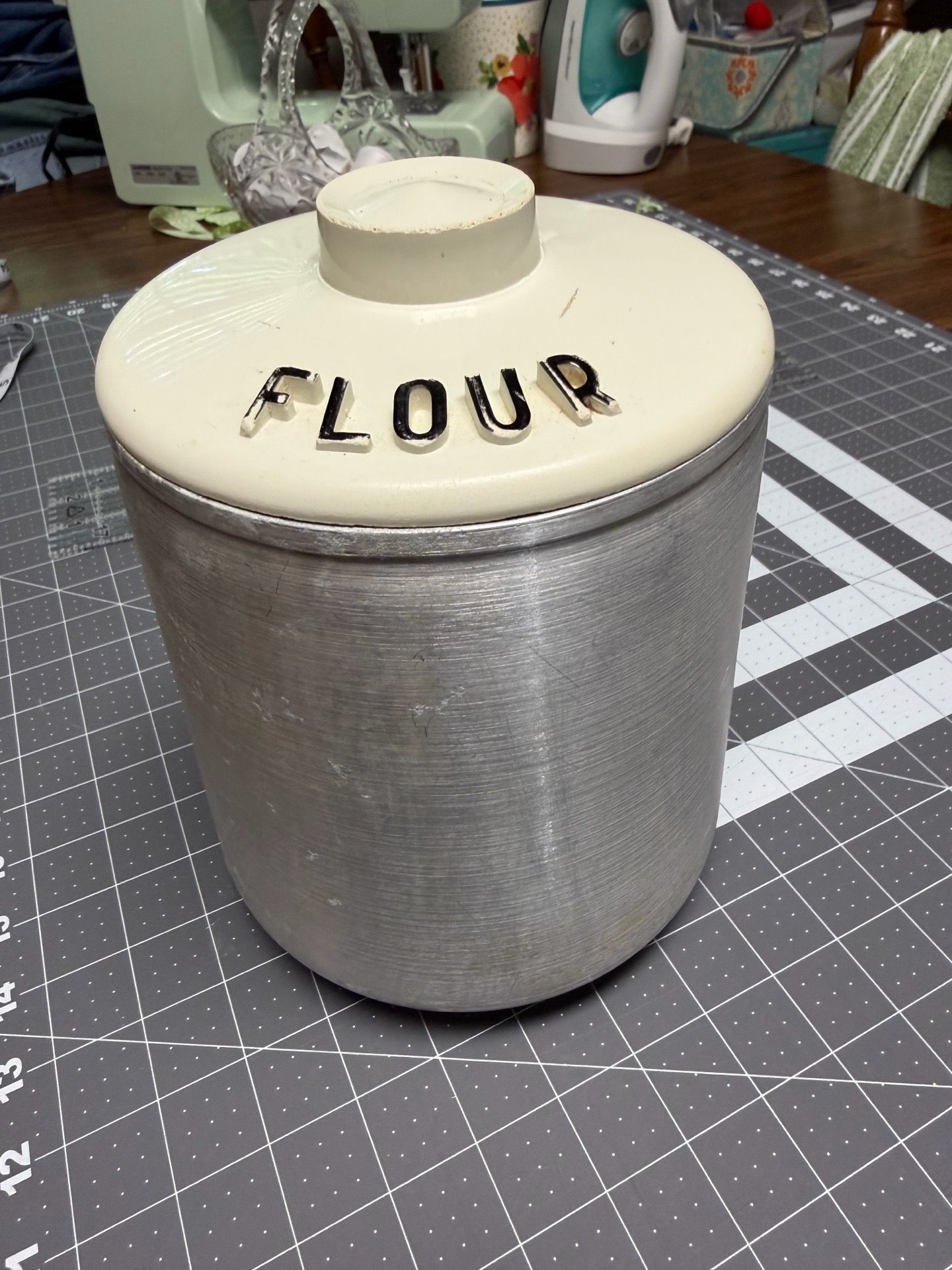 Vintage flour canister