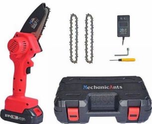 Mini Chainsaw,4-inch Electric Chain saw Handheld Mini Pruning Shears Chainsaw for Tree Trimming & Wood Cutting