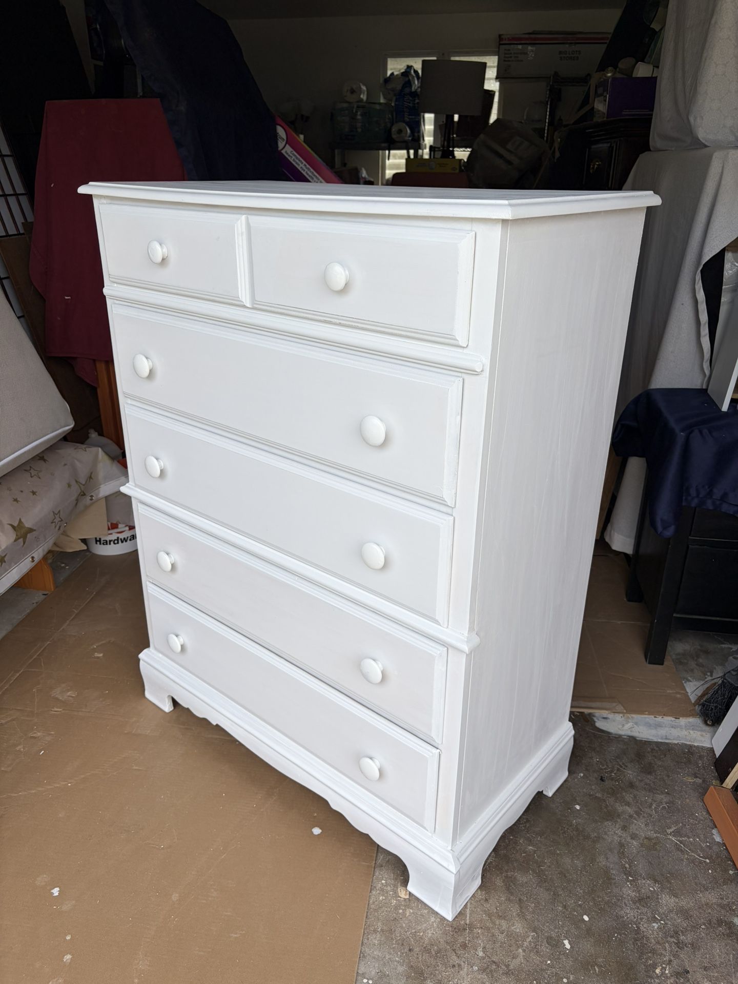 Snow white 5 drawer upright Bassett Chest