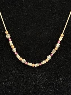 925 with Gold Beads Necklace