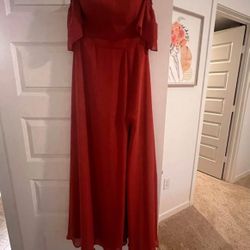 Chiffon Terracotta Bridesmaid Dress: Azazie