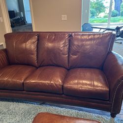 LEATHER ‼️ Couch, Chair & Ottoman NEW ‼️ Condition