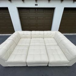 Sectional Couch/Sofa - Modular - Off White - Leather - Delivery Available 🚛