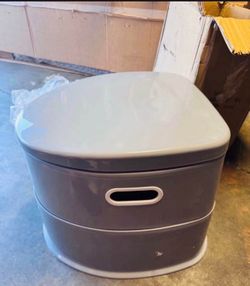 New Portable Toilet | Indoor Outdoor Commode w/Detachable Inner Bucket & Removable Paper Holder, Lightweight & Compact for Camping, Boat, Van, Emergen