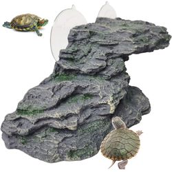 NEW — kathson Turtle Basking Platform Baby Tortoise Climbing Ramp Shale Reptiles Dock Resting Terrace Stone Aquarium Ornament Rock Landscaping Decorat