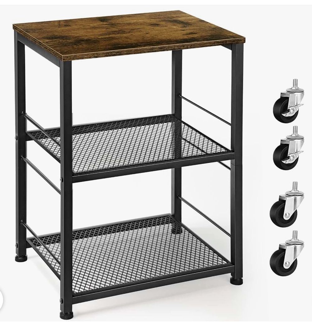 (7777-25) OYEAL Small Nightstand Industrial Square End Table with Storage Shelf Farmhouse Sofa Side Table for Small Spaces, Narrow Bedside Table for L