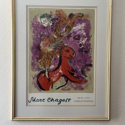 Original 1957 Marc Chagall Exhibition Poster Matted And Framed