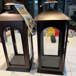 14” Tall Hampton Bay Copper Lanterns New