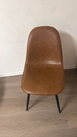 Brown faux leather chair