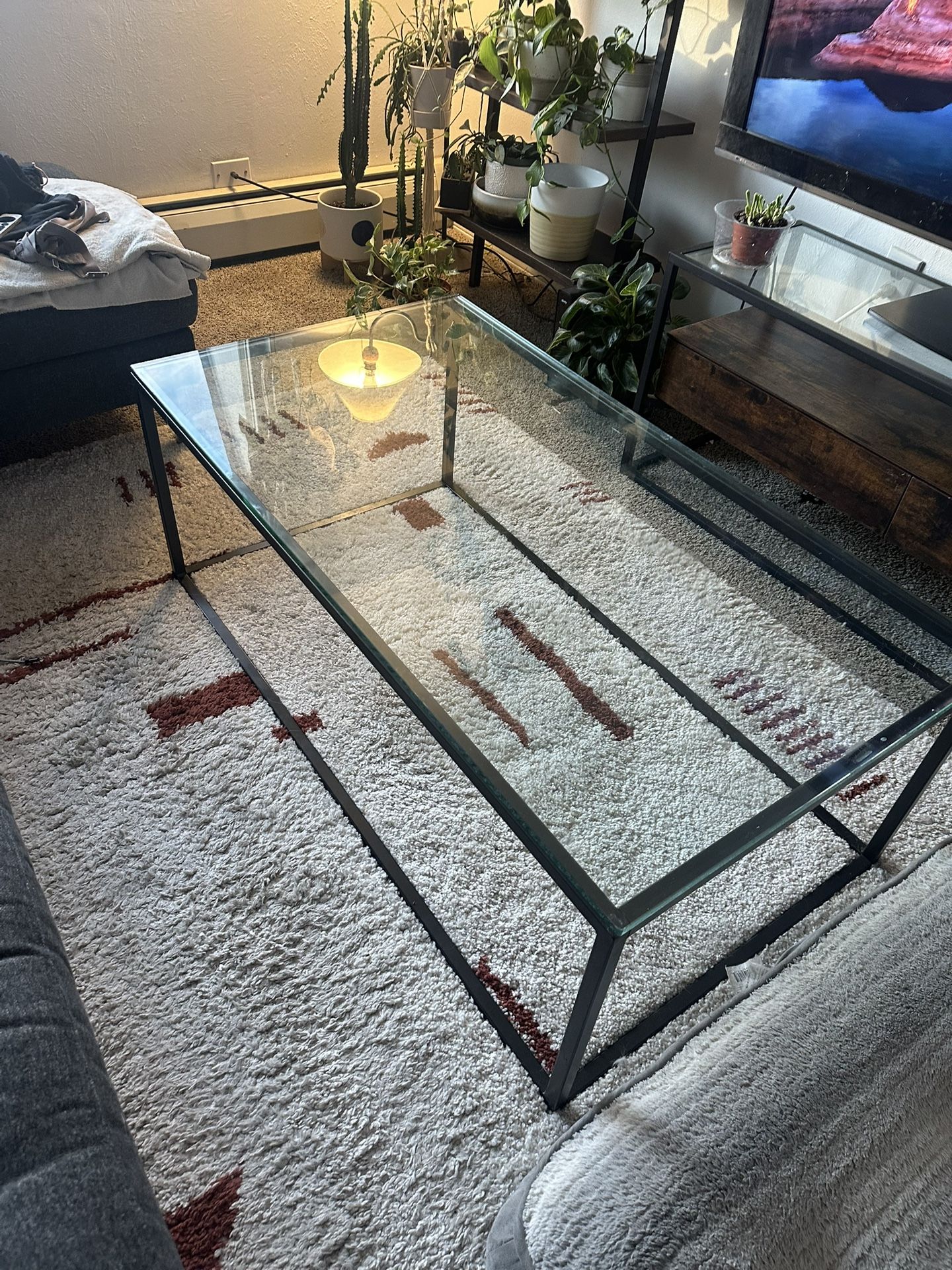 West Elm Streamline Glass Coffee Table