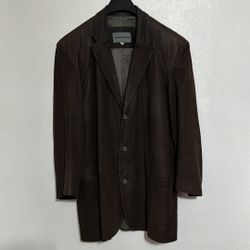 Johnson and Murphy Man’s Leather Jacket, Dark Brown Color, Size 46. 