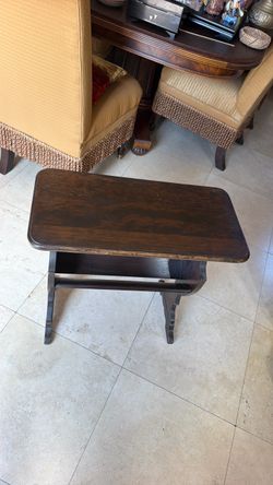 Dark Wood Rectangular Side Table