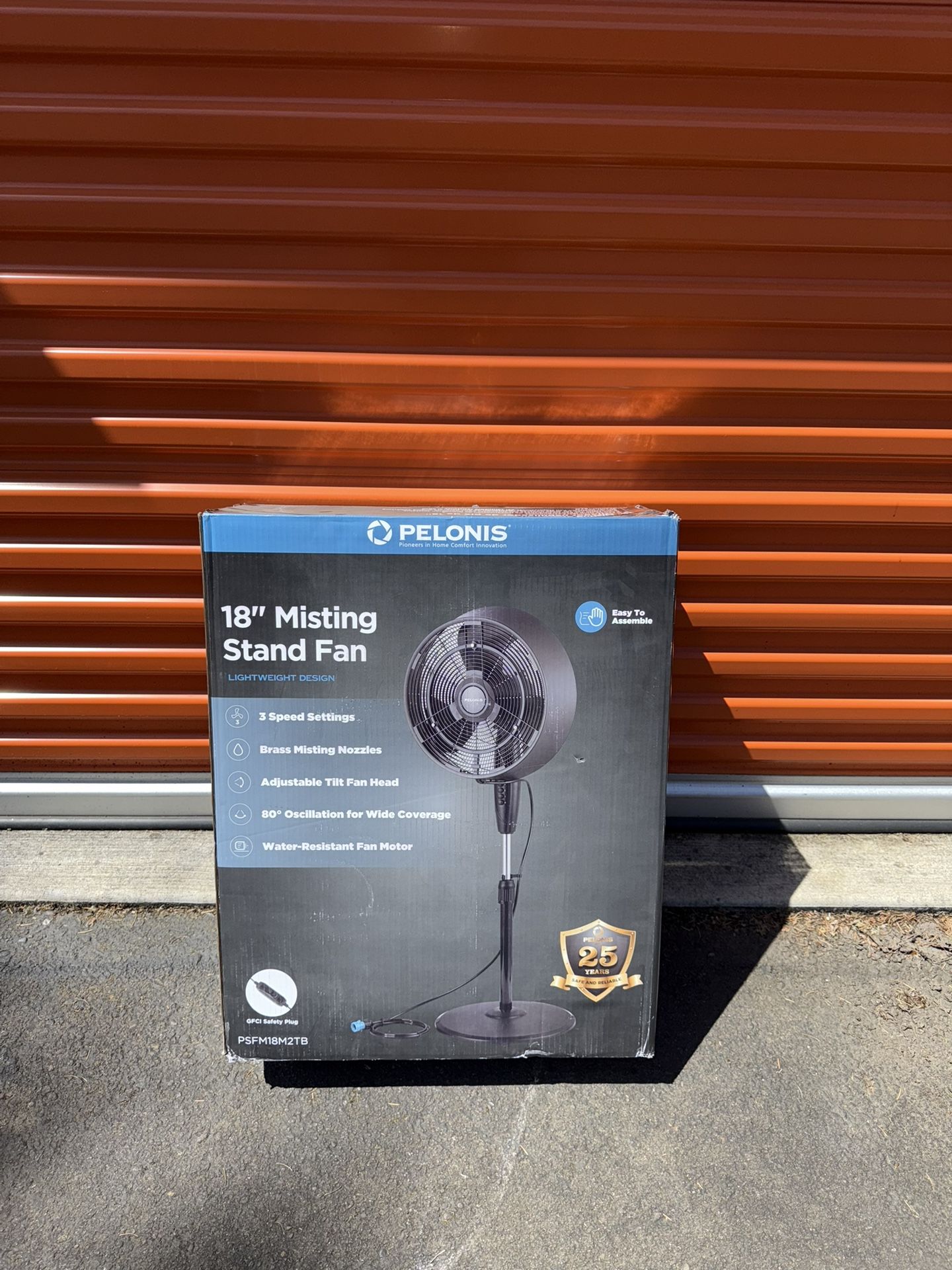 Pelonis 18 in. 3 Speeds Outdoor Misting Pedestal Fan