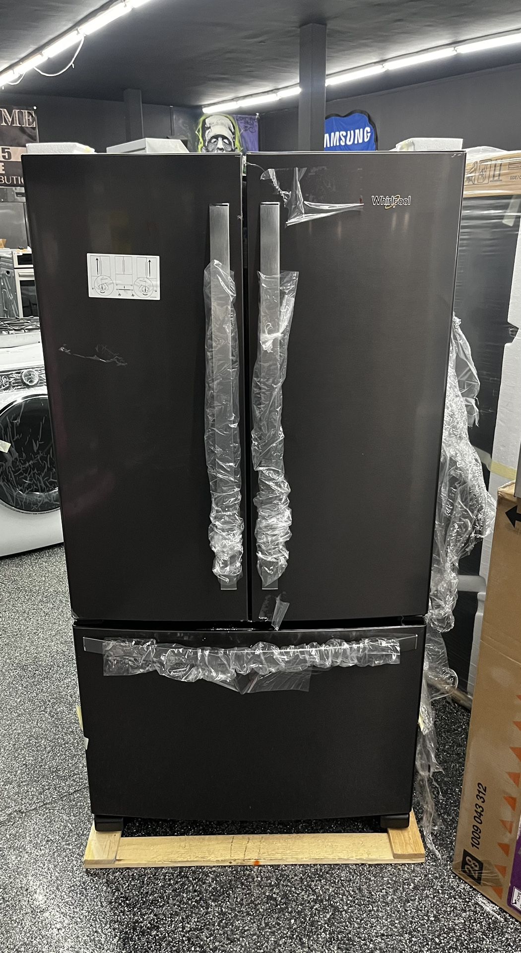 Black Stainless Whirlpool French Door Refrigerator New