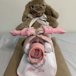 Custom Diaper Motorcycle Cake For Baby Shower, Gender Reveals, and Any Occasion