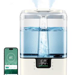 : MERONTE
5.0
5.0 out of 5 stars
(9)
Smart Humidifiers for Bedroom Large Room Home, 6L Cool Mist Top Fill Humidifier with Essential Oil Diffuser, Smar