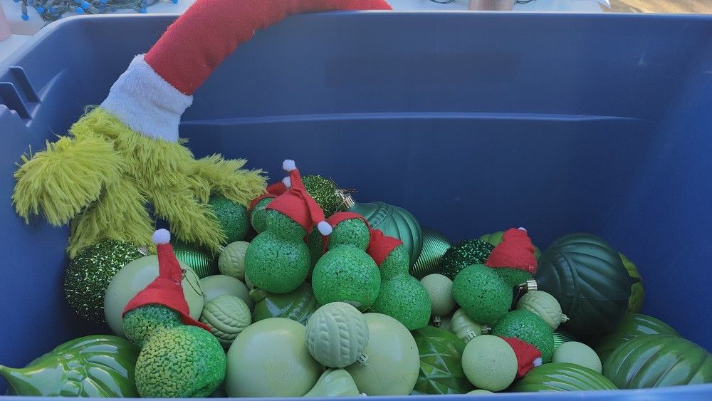 Green Christmas ornaments 