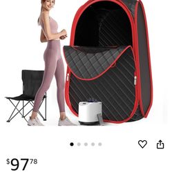 Portable Sauna Box, Portable Steam Sauna for Home with 2.6L Steamer, Remote Control, Portable Chair