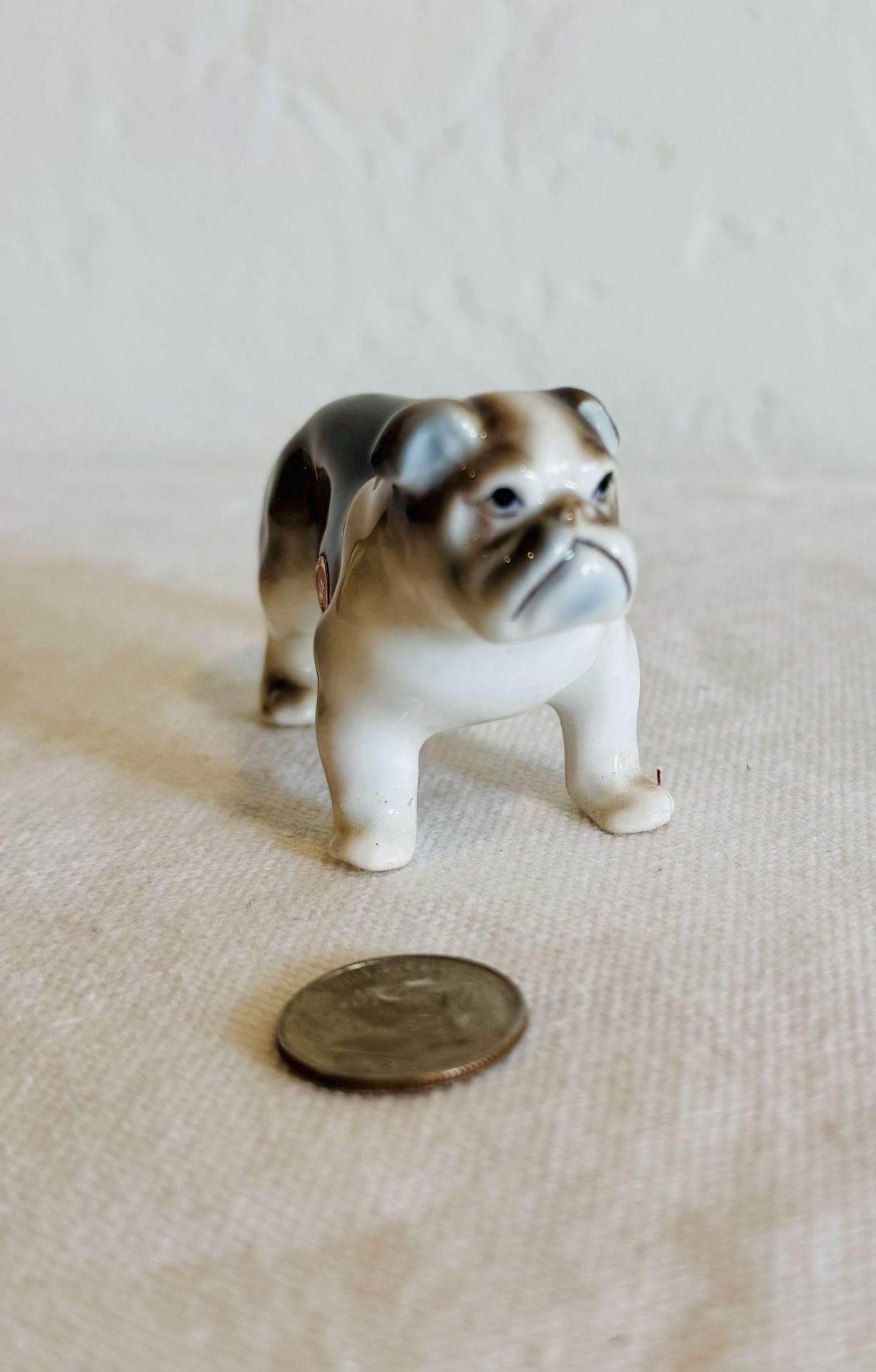Vintage bone china bulldog miniature figurine