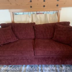 Burgundy Couch and Love Seat from Hansens Furniture