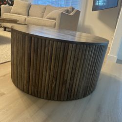 Rounded Wood Coffee Table 