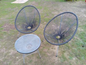 2 Chairs And A Side Table