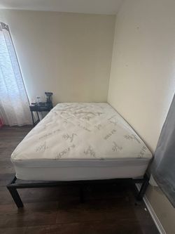 Full Size Hybrid Mattress + Bed Frame + Protector – $150