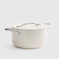 Brand New Quince 6QT Ceramic Nonstick Soup Pot – Ivory – In Box, Never Used