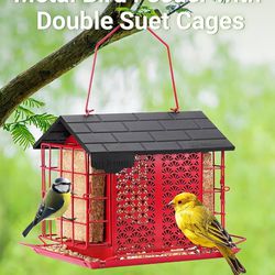 Metal Hanging Bird Feeder for Outdoor Garden Decoration Capacity 4.9 lb Size Length 12", Width 8" 