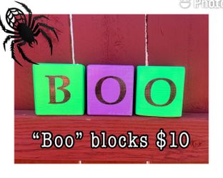Halloween BOO Wooden Decorative Blocks