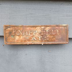 Antique Knapp-Felt Hats Brass Wall Plate 