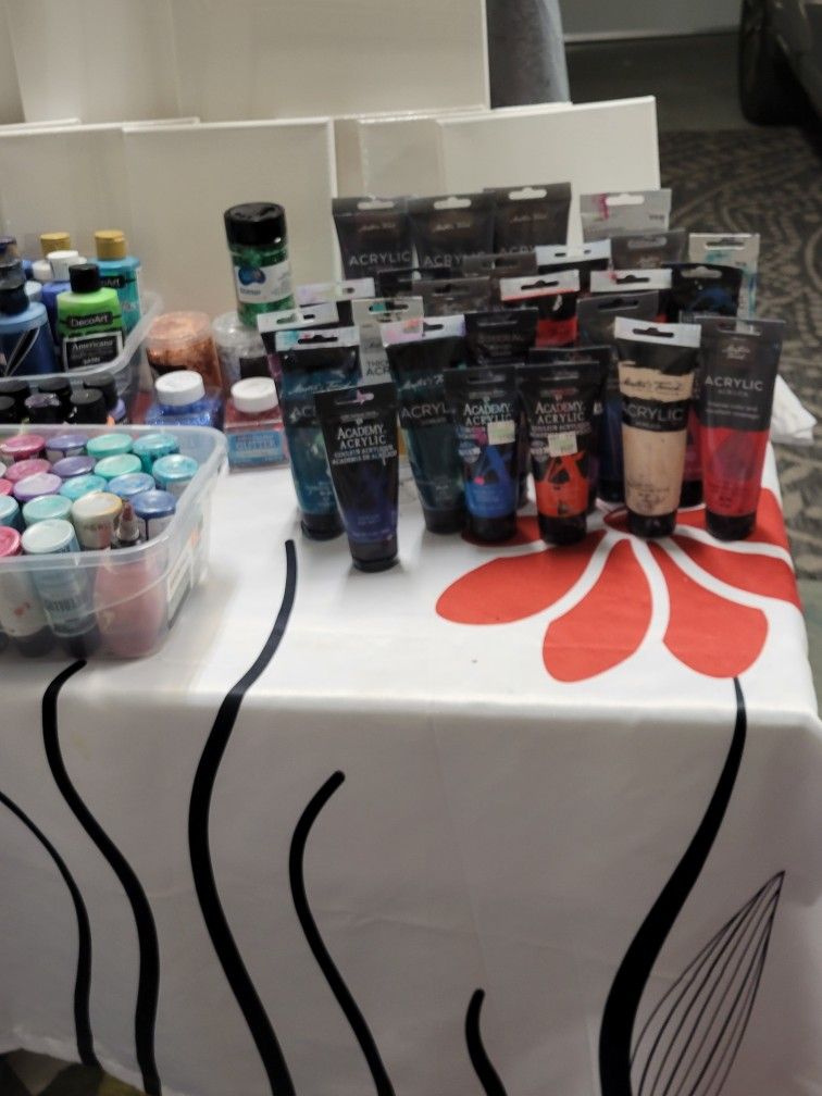 Acrylic Paints, Canvases,,and Accessories